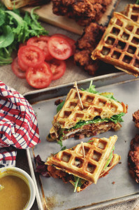 Fried Chicken and Waffle Sandwiches by Jonathan Melendez