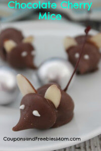 Chocolate Cherry Christmas Mice Recipe