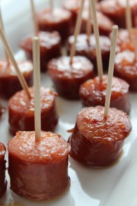 Crock Pot Bourbon Glazed Kielbasa by Tammilee