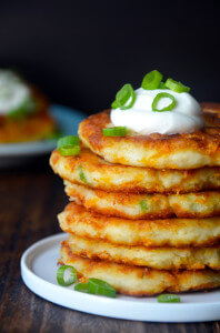 Cheesy Leftover Mashed Potato Pancakes by Kelly