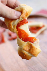 Pepperoni String Cheese Roll Ups by Christy