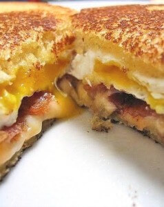 Grilled Cheese Sandwich with Bacon and Fried Egg